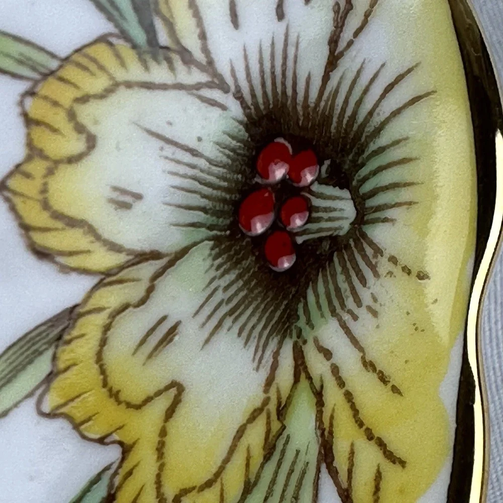 Rosina Bone China Teacup Saucer Set Gold Gilt Floral Cottagecore Grandmillennial